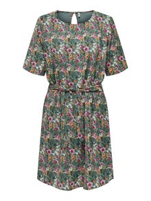 ONLY Mini Solid color Belt Dress -Balsam Green - 15190690