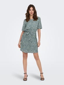 ONLY Regular Fit O-Neck Short dress -Balsam Green - 15190690