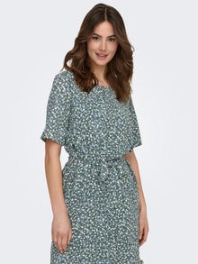 ONLY Regular Fit O-Neck Short dress -Balsam Green - 15190690