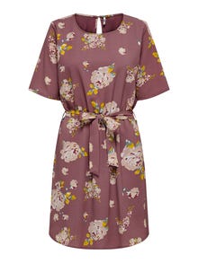 ONLY Regular Fit O-Neck Short dress -Rose Brown - 15190690