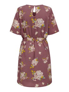 ONLY Regular Fit Round Neck Short dress -Rose Brown - 15190690