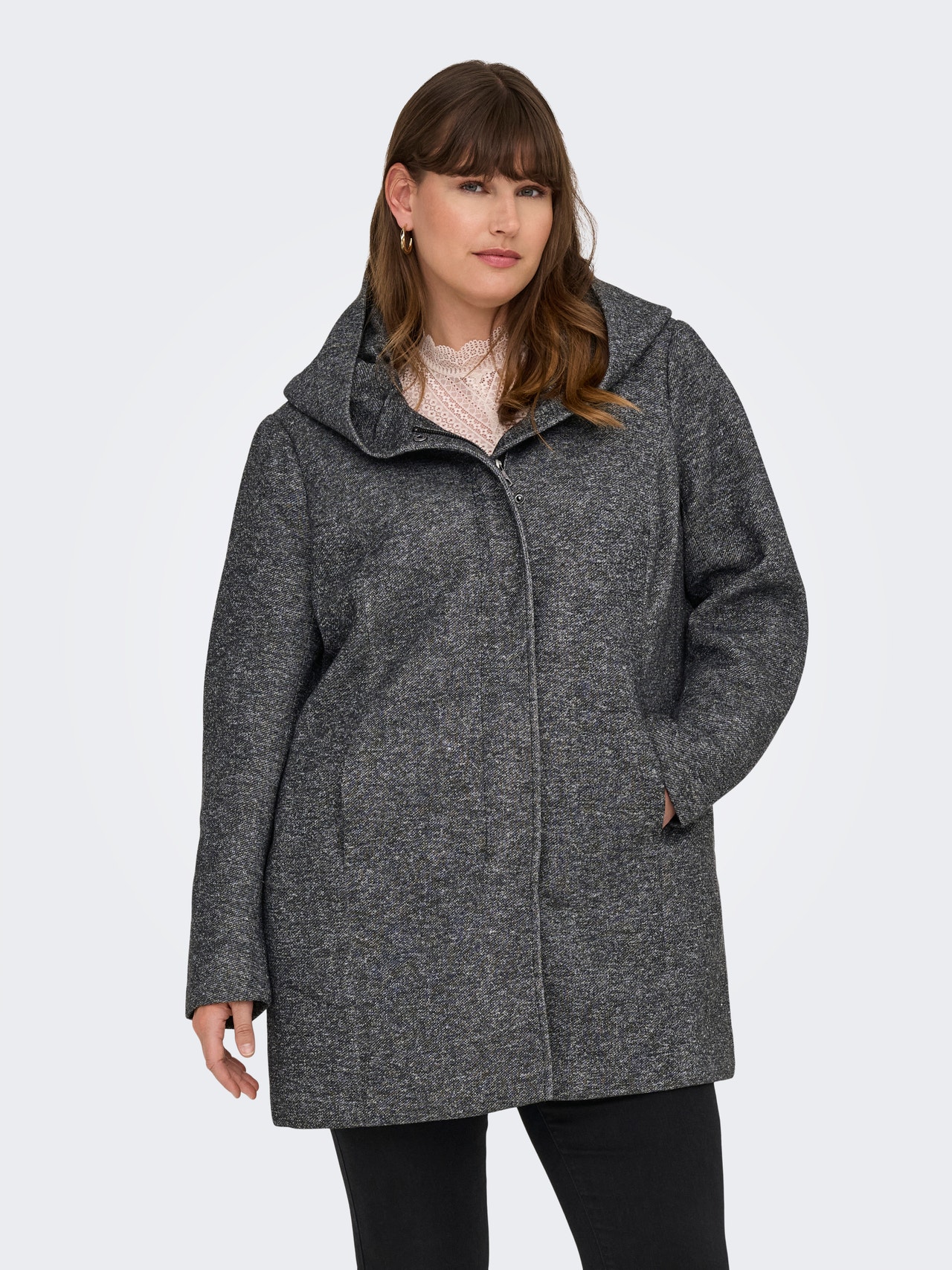 ONLY CARSEDONA Kabát -Dark Grey Melange - 15191768