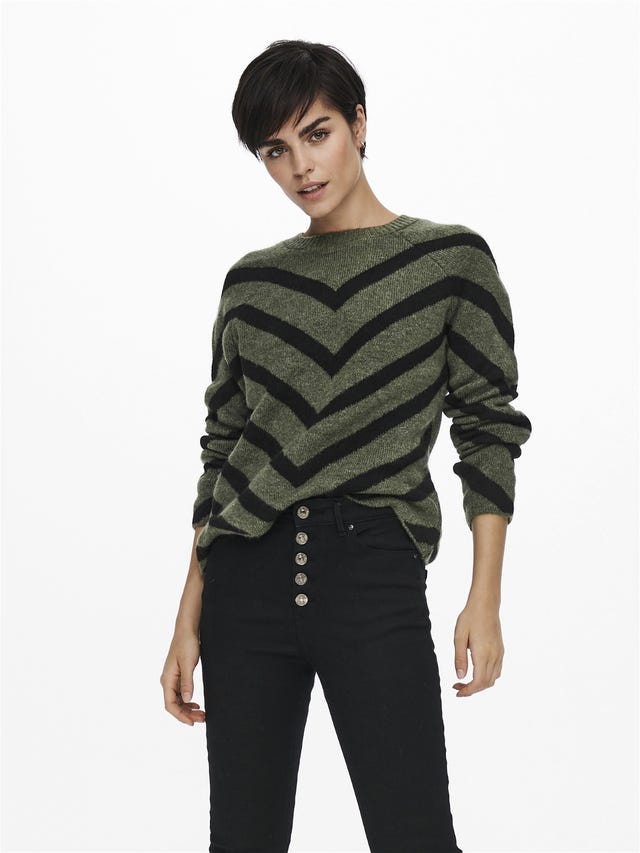 ONLY Zig zag Knitted Pullover - 15191792