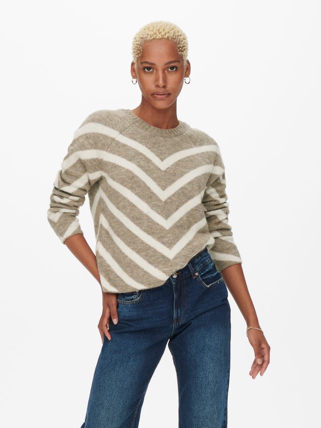 ONLY Zig zag Knitted Pullover - 15191792