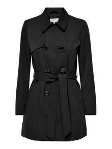ONLY Short solid color Trenchcoat -Black - 15191821