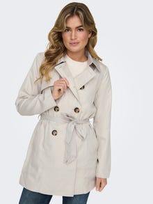 ONLY Double-breasted Trenchcoat -Moonbeam - 15191821