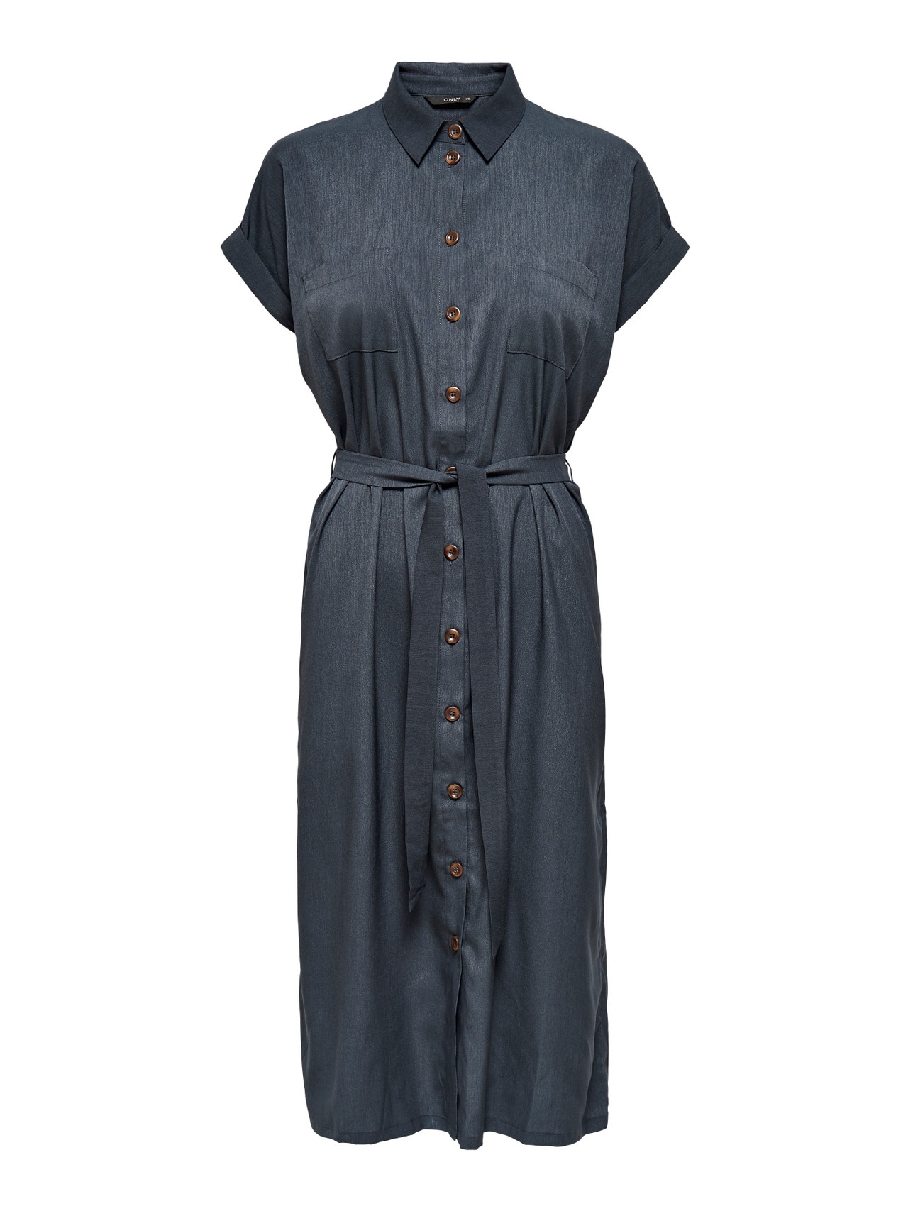 ONLY Regular Fit Shirt collar Fold-up cuffs Long dress -India Ink - 15191953