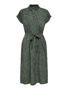 ONLY Regular Fit Shirt collar Fold-up cuffs Long dress -Laurel Wreath - 15191953
