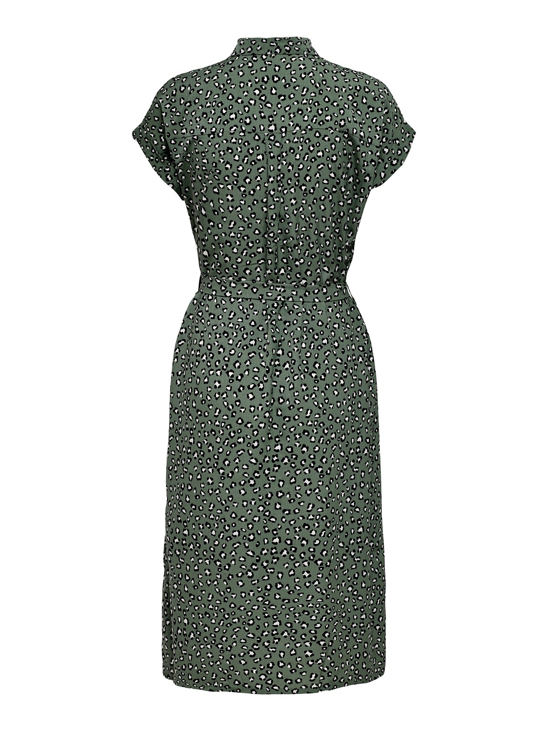 ONLY Normal geschnitten Hemdkragen Umgeschlagene Ärmelbündchen Langes Kleid -Laurel Wreath - 15191953