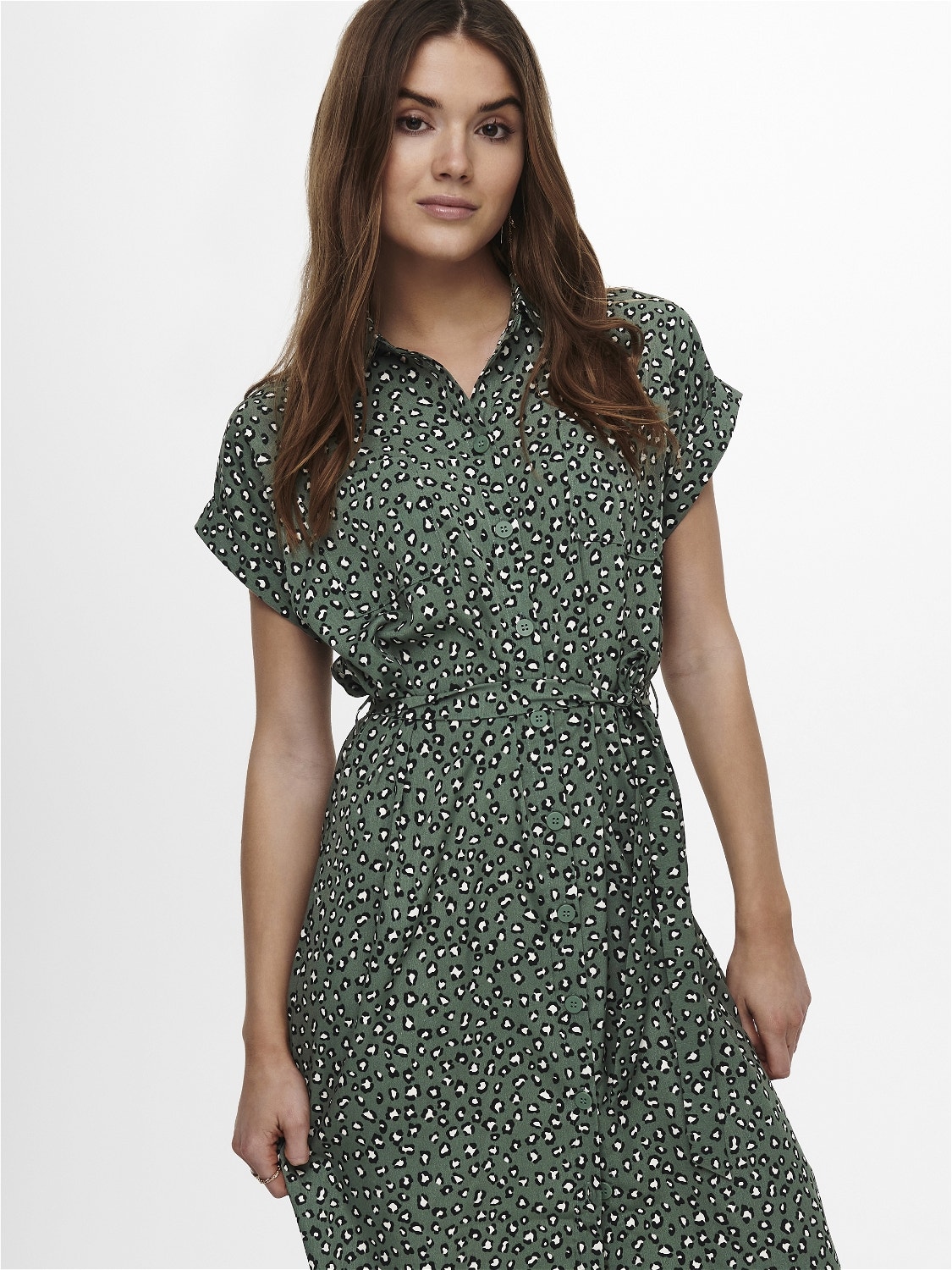 ONLY Knytskärpsförsedd Skjortklänning -Laurel Wreath - 15191953
