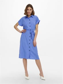 ONLY Regular Fit Shirt collar Fold-up cuffs Long dress -Ultramarine - 15191953
