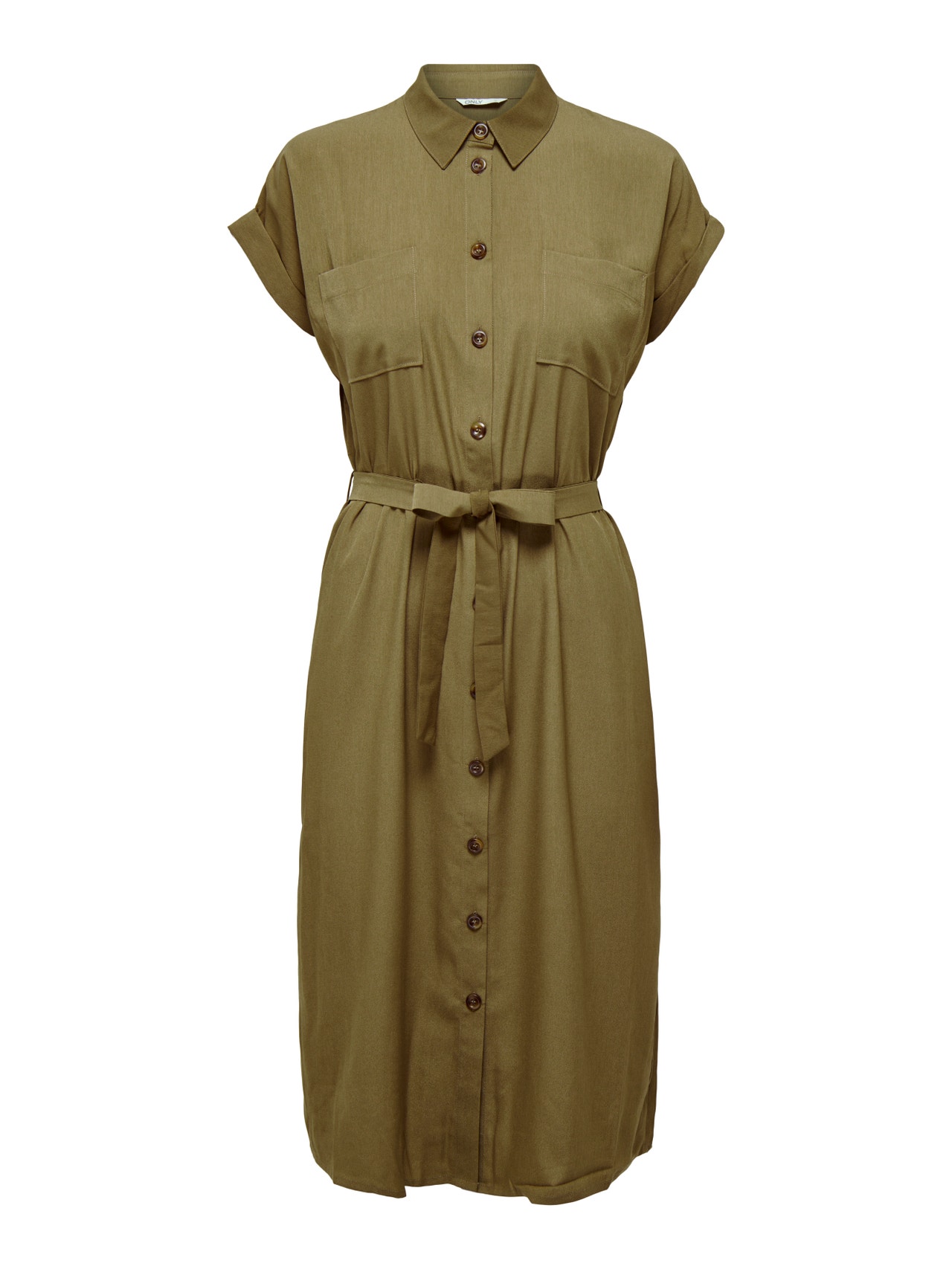 ONLY Midi Tie belt Shirt dress -Cub - 15191953