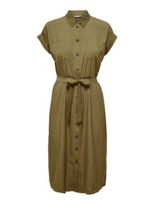 ONLY Robe longue Regular Fit Col chemise Poignets repliés -Cub - 15191953