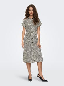 ONLY Midi Tie belt Shirt dress -Cloud Dancer - 15191953