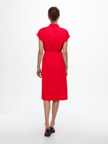 ONLY Knytskärpsförsedd Skjortklänning -High Risk Red - 15191953