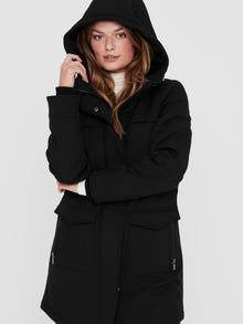 ONLY Lang jakke med lommer -Black - 15192522