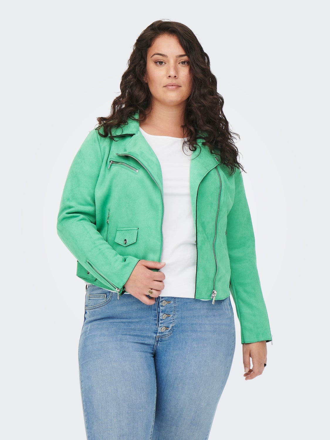 Suede jacket womens deals plus size