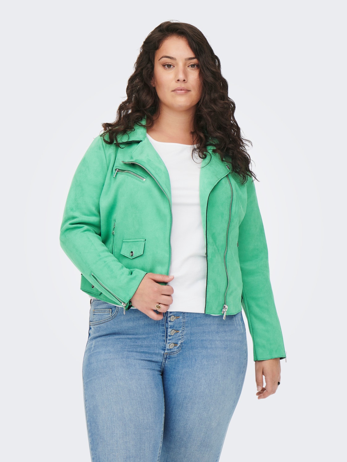 Curvy faux suede Jacket with discount! | ONLY®