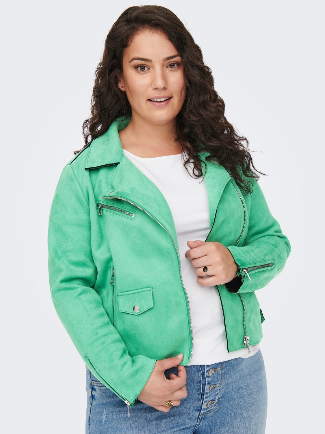 Plus size womens suede cheap jackets