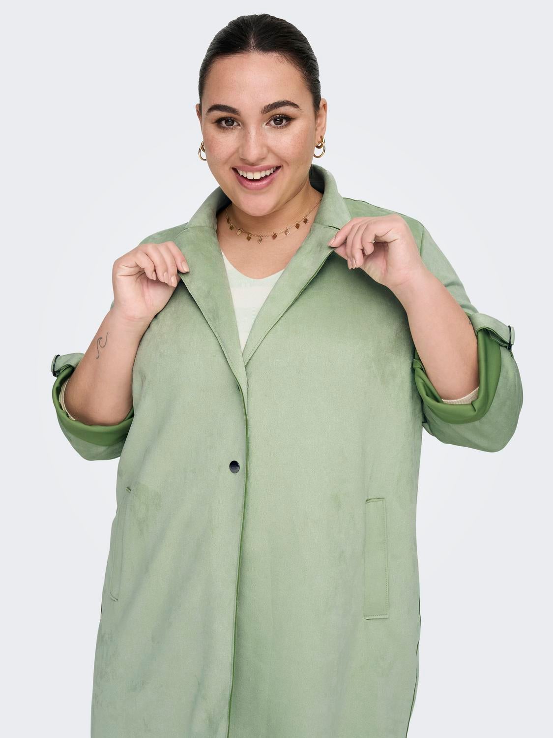 Women's plus size suede 2024 coats