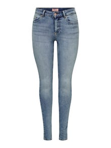 ONLY ONLBLUSH Střední pas Skinny Fit Džíny -Light Blue Denim - 15192917
