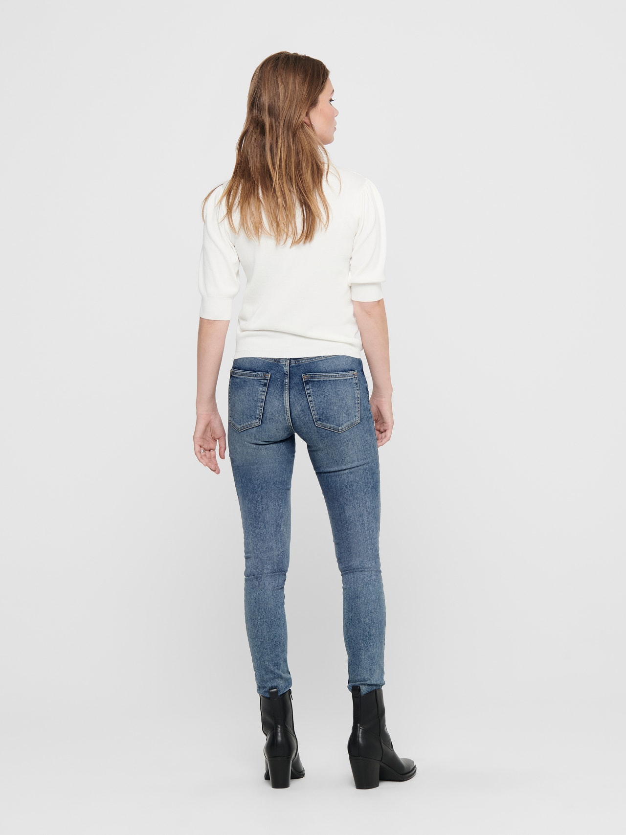 ONLY ONLBLUSH Střední pas Skinny Fit Džíny -Light Blue Denim - 15192917