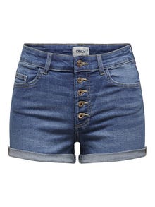 ONLY ONLHush hw bouton Shorts en jean -Medium Blue Denim - 15193715