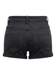 ONLY Skinny fit High waist Omvouwbare zomen Shorts -Washed Black - 15193715