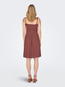 ONLY Regular Fit Square neck Adjustable straps Short dress -Apple Butter - 15193884