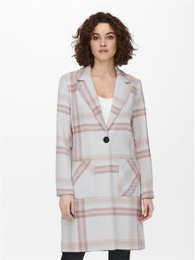 ONLY Checked wool blend coat -Rose Smoke - 15194710
