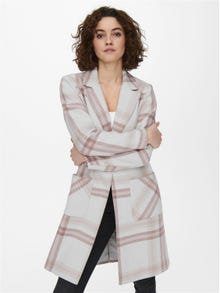 ONLY Checked wool blend coat -Rose Smoke - 15194710