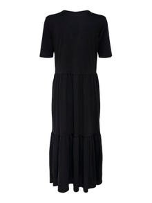 ONLY Locker geschnitten Rundhals Langes Kleid -Black - 15195291
