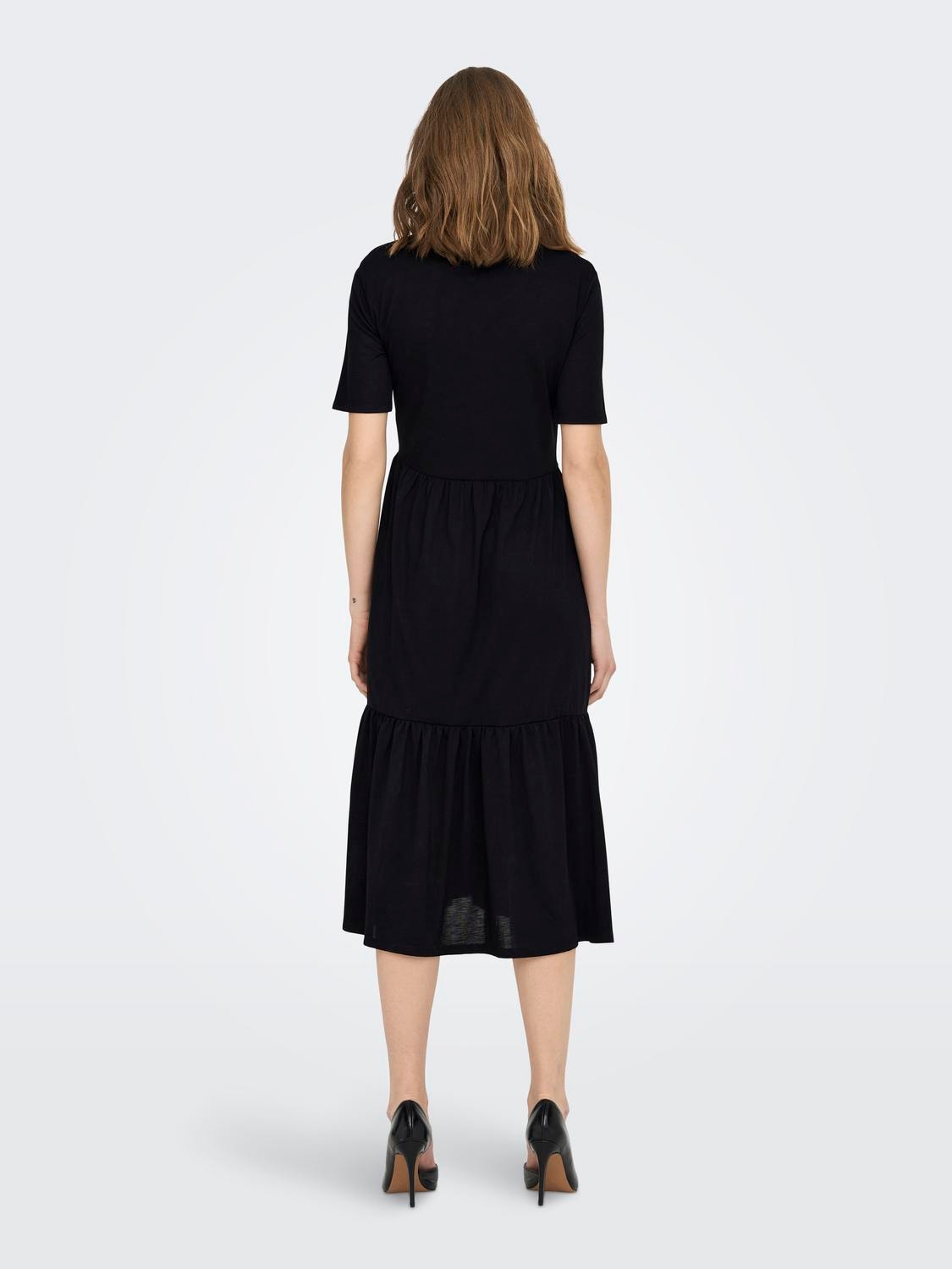 ONLY Loose fit O-hals Lange jurk -Black - 15195291