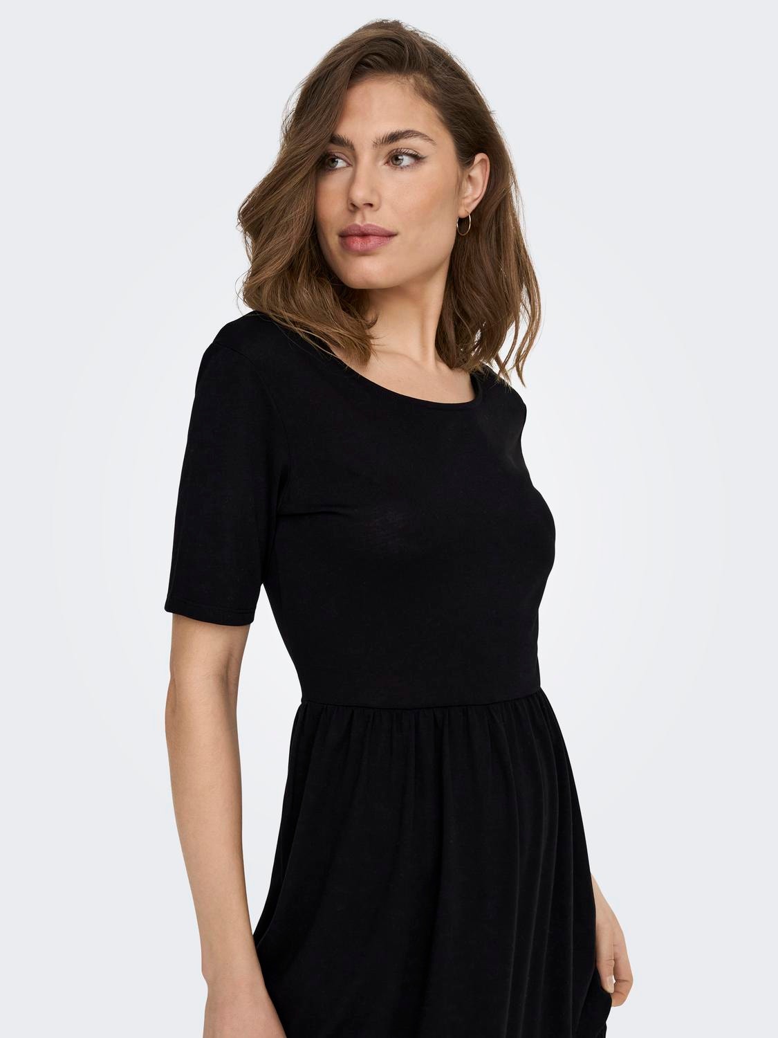 ONLY Loose fit O-hals Lange jurk -Black - 15195291