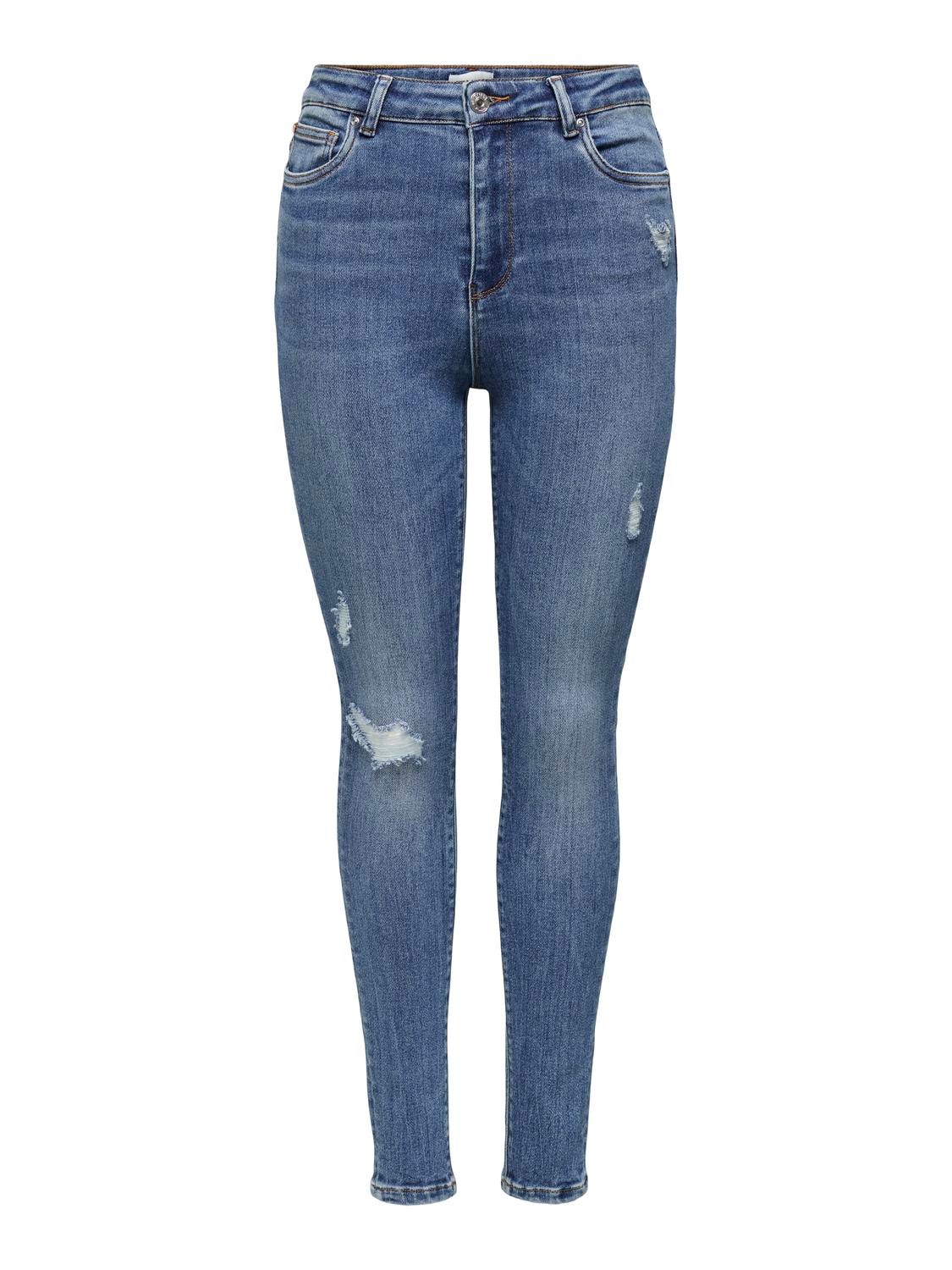ONLY ONLMILA High Waist Skinny Ankle jeans -Medium Blue Denim - 15195399