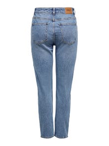 ONLY Jeans Straight Fit Taille haute -Medium Blue Denim - 15195573