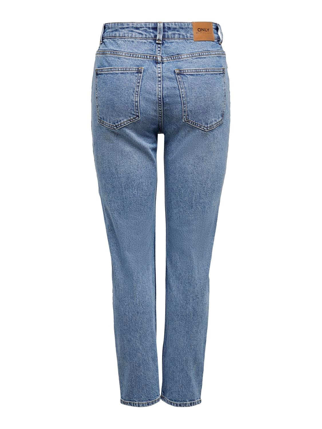ONLY ONLEMILY W STAIGHT FIT ANKLE JEANS -Medium Blue Denim - 15195573