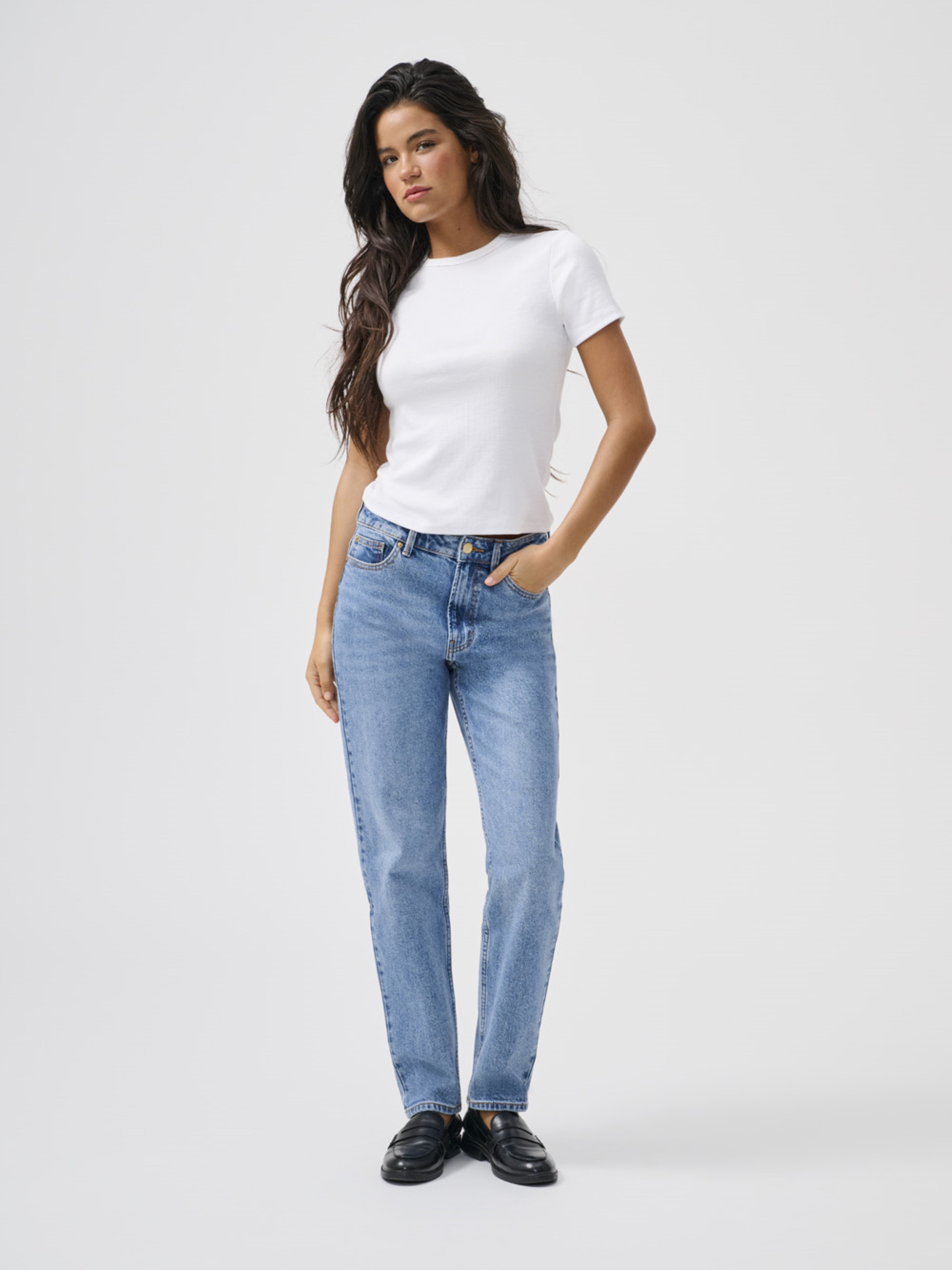 Onlemily Hohe Taille Gerade Geschnitten Jeans