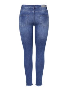 ONLY Skinny Fit Mid waist Raw hems Jeans -Medium Blue Denim - 15195681