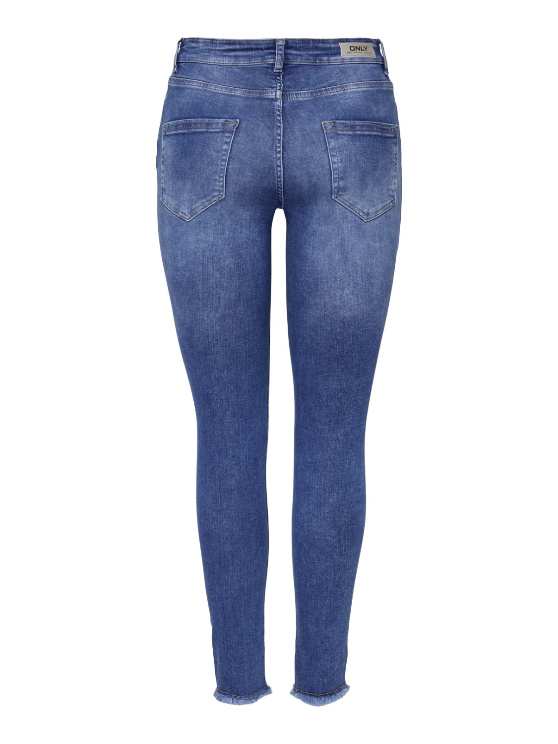 ONLY Skinny Fit Mittlere Taille Offener Saum Jeans -Medium Blue Denim - 15195681