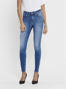 ONLY Jeans Skinny Fit Taille moyenne Ourlet brut -Medium Blue Denim - 15195681