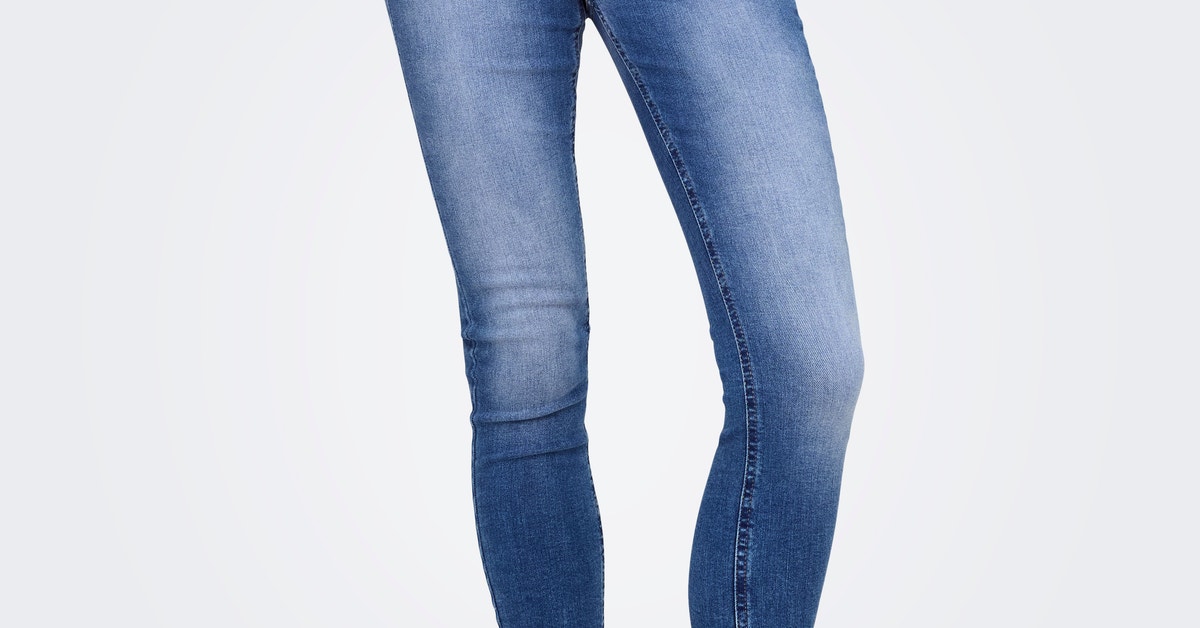 ONLBLUSH Mittlere Taille Skinny Fit Jeans | Mittelblau | ONLY®