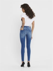 ONLY Jeans Skinny Fit Taille moyenne Ourlet brut -Medium Blue Denim - 15195681