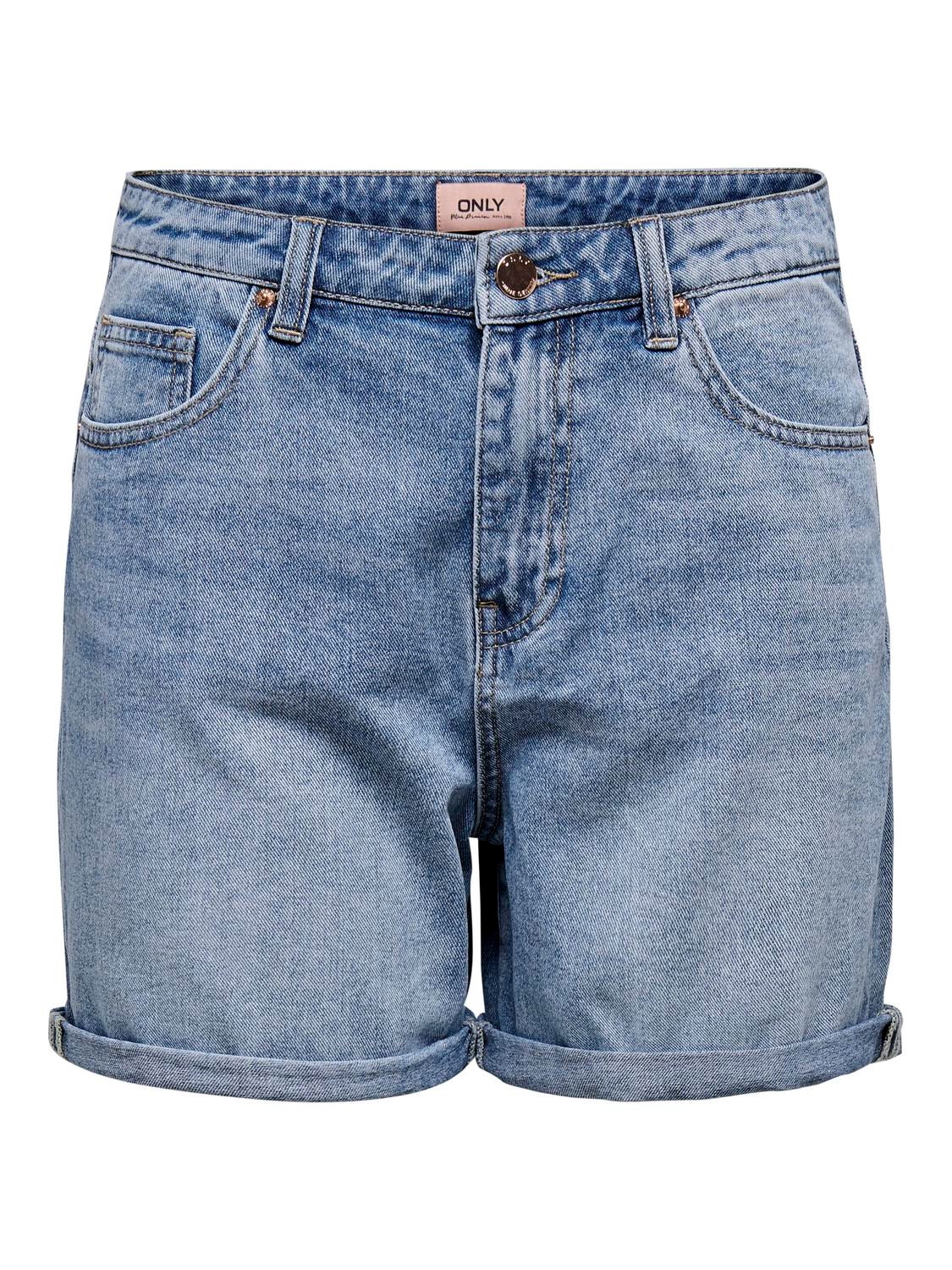 ONLY Coupe droite Shorts en jean -Light Blue Denim - 15196224