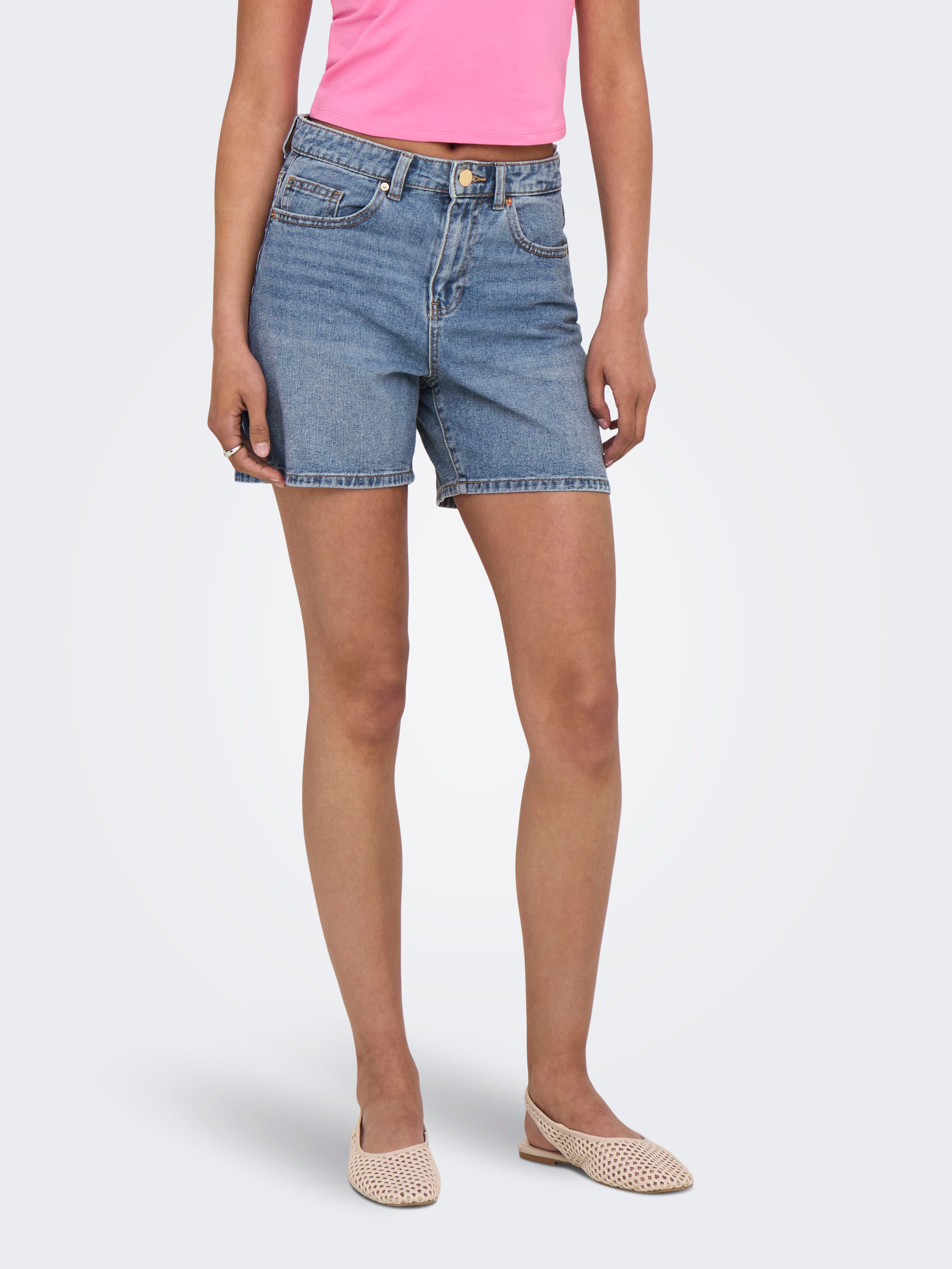 Thumbnail - Onlphine Hohe Taille Normal Geschnitten Jeans-shorts