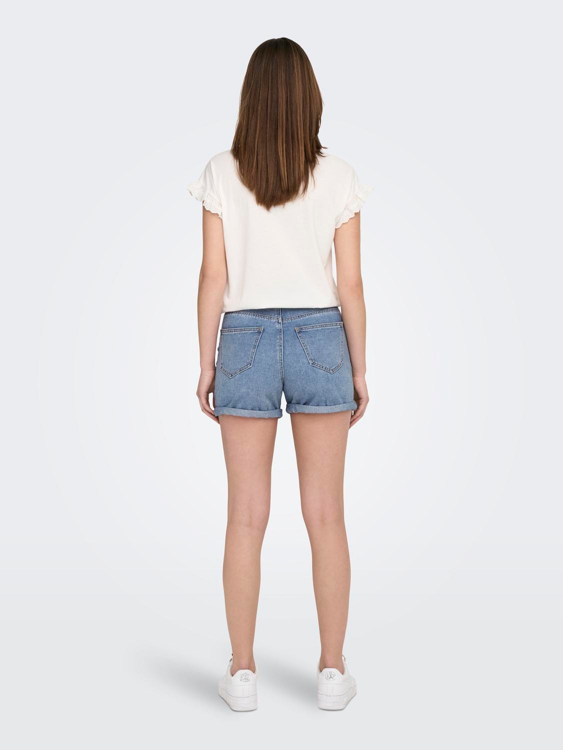 ONLY Regular fit Omvouwbare zomen Shorts -Light Blue Denim - 15196224