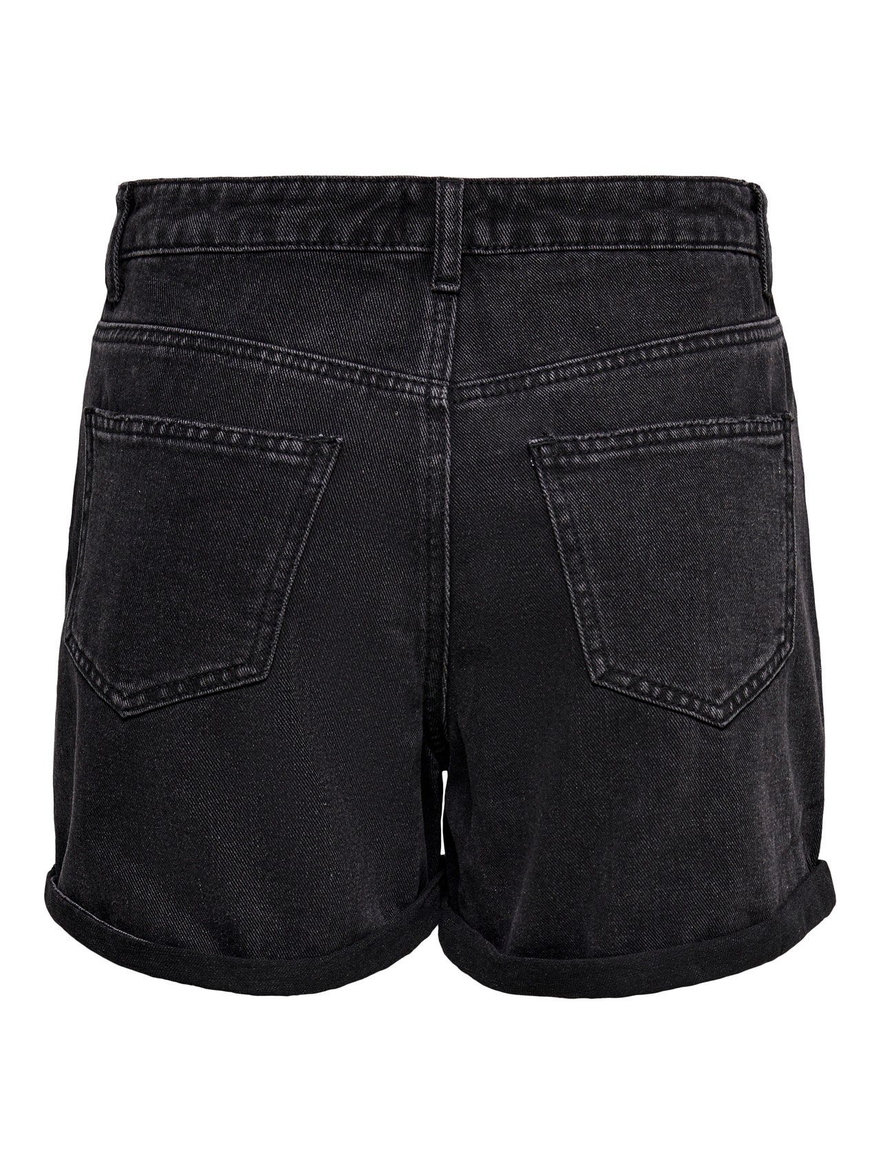 ONLY Regular fit Omvouwbare zomen Shorts -Black Denim - 15196226