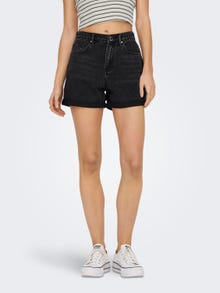 ONLY Regular Fit Fold-up hems Shorts -Black Denim - 15196226