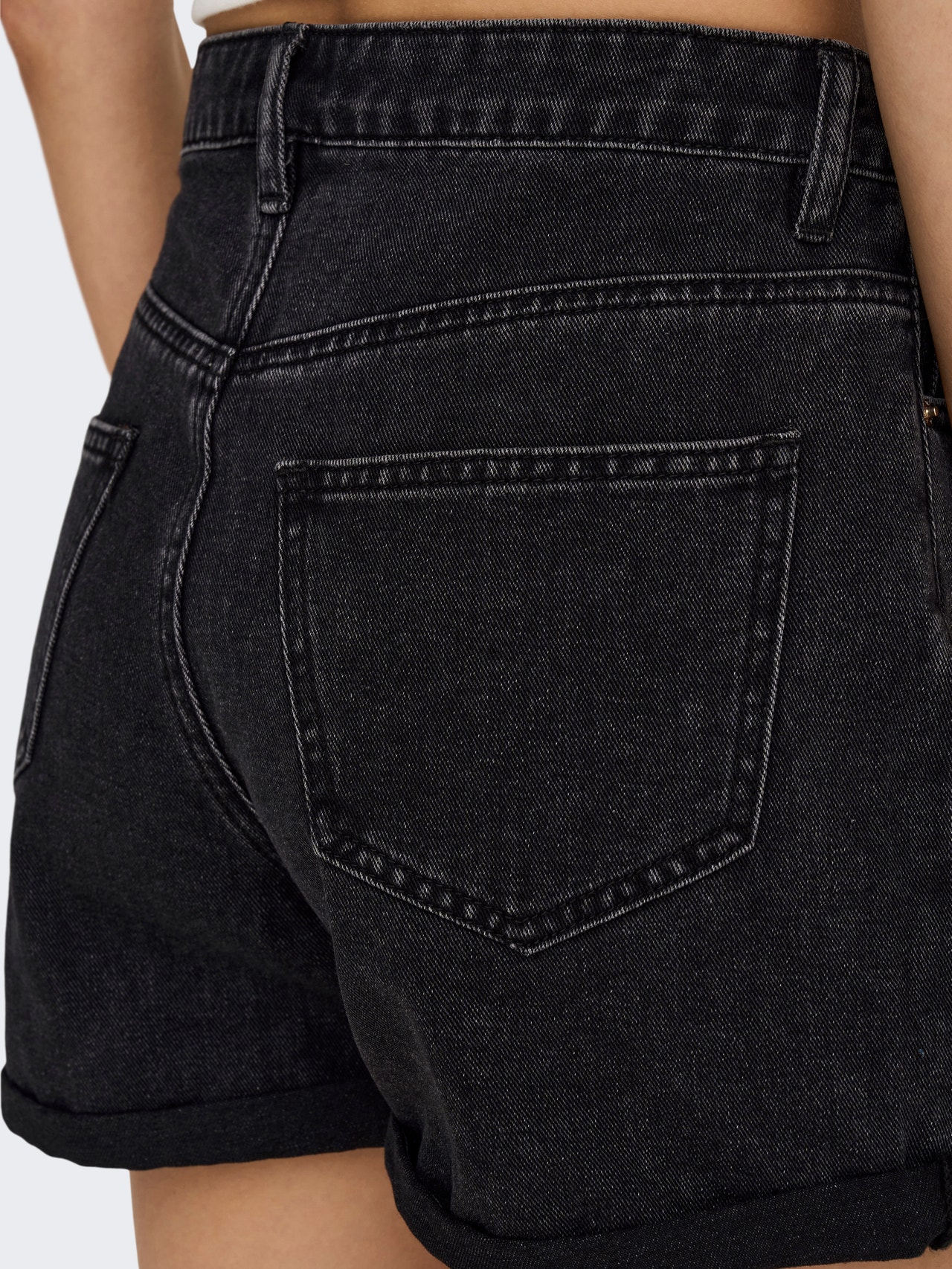 ONLY Short En Denim ONLPHINE Taille Haute Regular Fit - Short Jean Femme Bleu Clair
