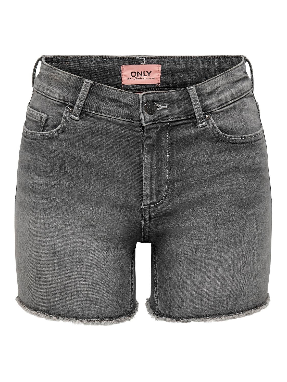 ONLY Normal geschnitten Mittlere Taille Shorts -Medium Grey Denim - 15196303